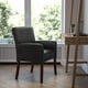 Chaise d’appoint ou de réception de luxe Flash Furniture en cuir noir avec pattes en acajou – image 2 sur 9