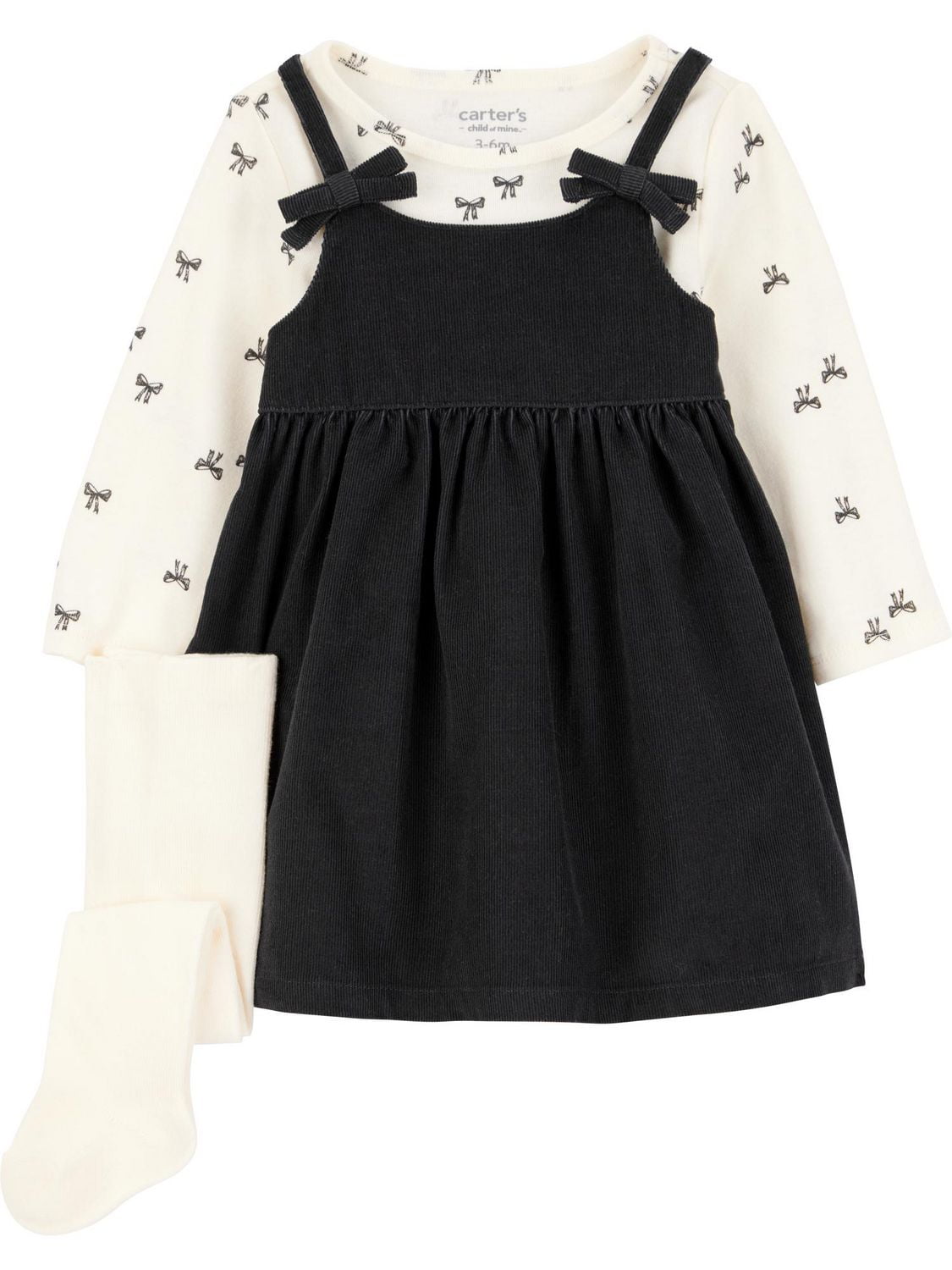 Carter's Child of Mine Baby Girls' Jumper Set - Black Bows, Sizes: Preemie 24 Months