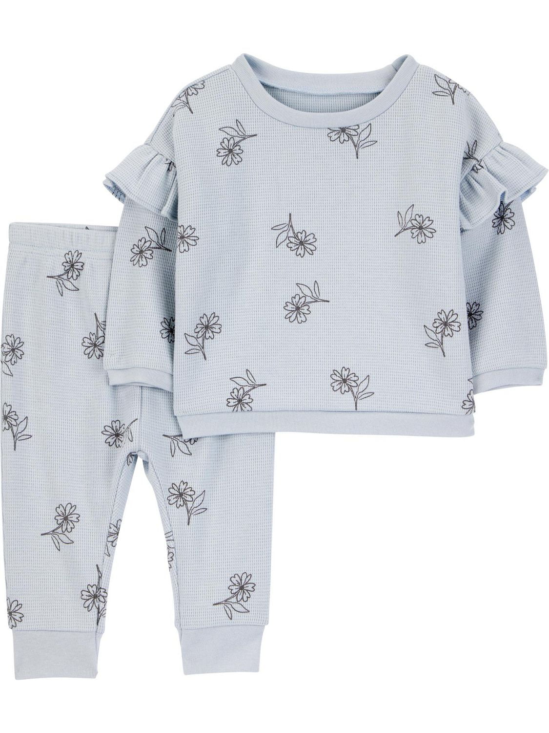 Ensemble 2 pièces pour bébé fille Carter's Child of Mine - Motif floral bleu Tailles : Prématuré - 24 mois