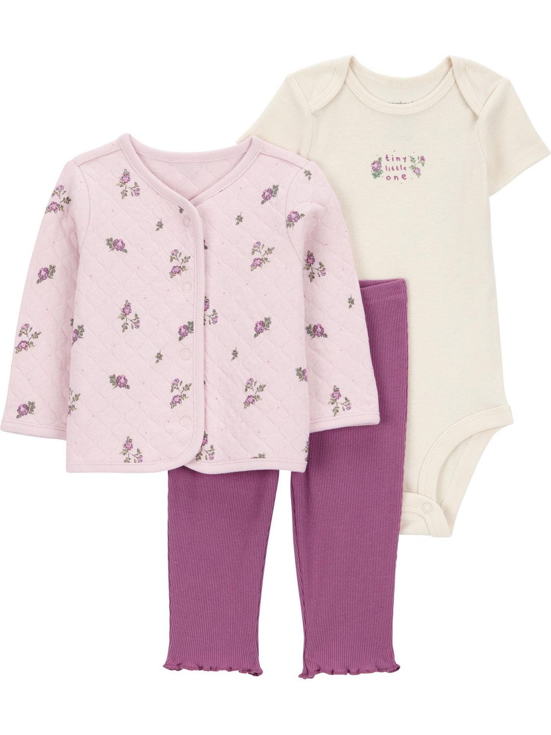 Carter's Child of Mine Baby Girl's Cardigan Set - Purple Floral