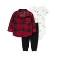thumbnail image 1 of Carter's Child of Mine Baby Boys' Cardigan Set - Red Check Moose, 1 of 7
