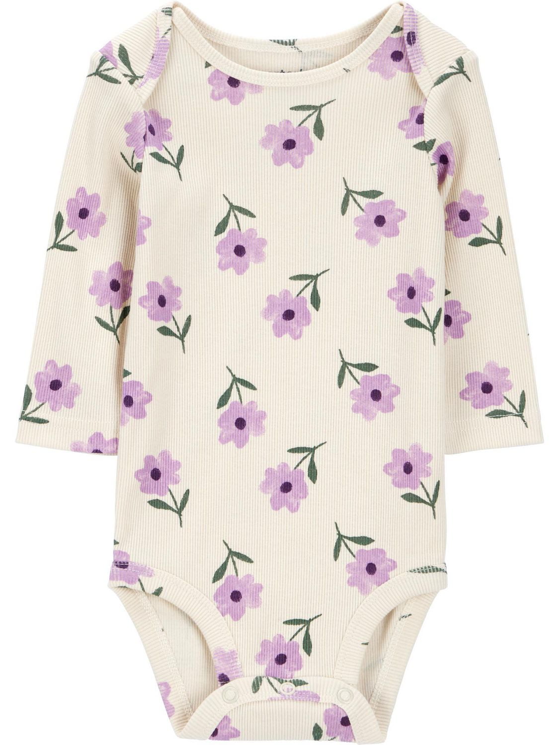 Ensemble gilet pour bébé fille Carter's Child of Mine - Motif floral olive et violet Tailles : Prématuré 24 mois