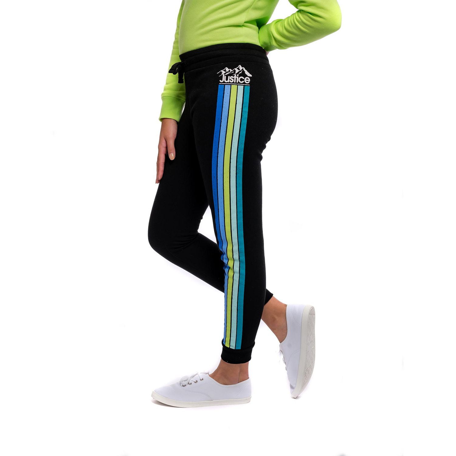 Girls Justice Stripe Down Joggers