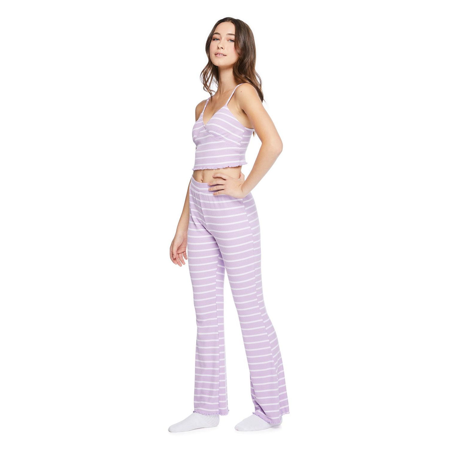 No Boundaries Women's Bralette Pajama 2-Piece Set 