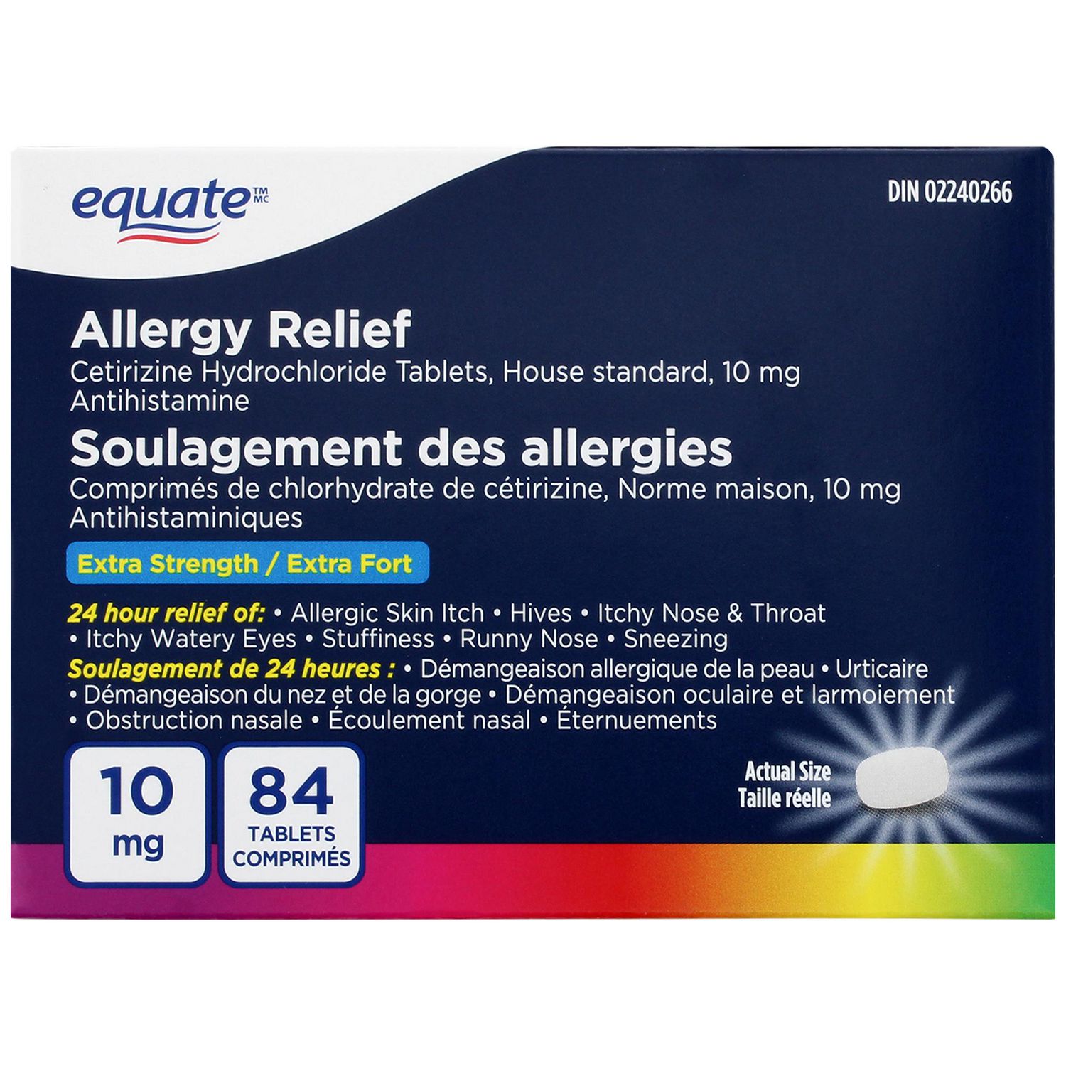Equate Allergy Relief, Cetirizine Tablets, 10 mg