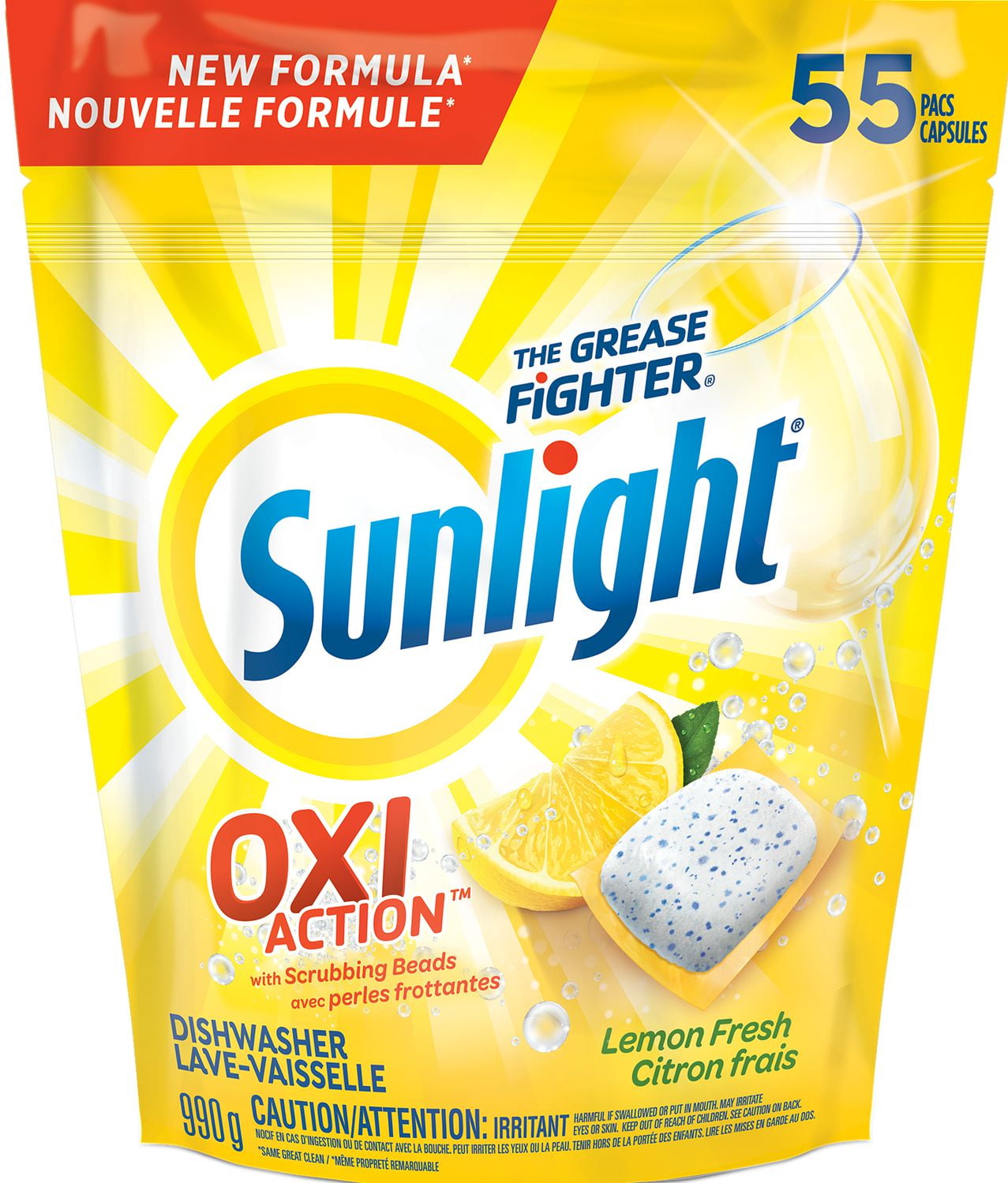 Sunlight Dishwasher Pacs, Lemon Fresh Walmart Canada