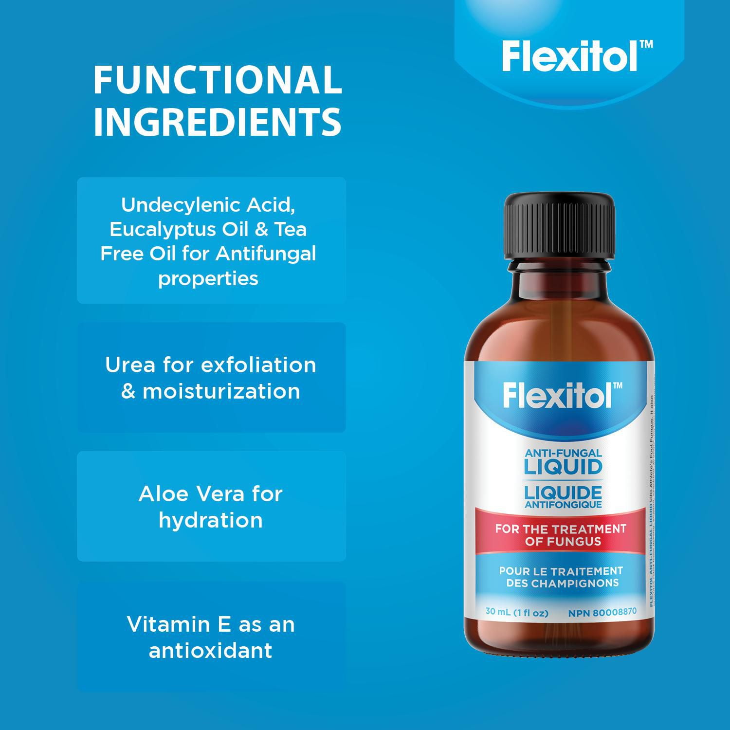 Flexitol Anti-Fungal Liquid - OTC Undecylenic Acid for Nails, 30 ml