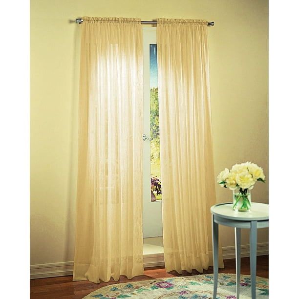 No. 918 Crushed Sheer Voile 51 X 84 Curtain Panel In Cedar