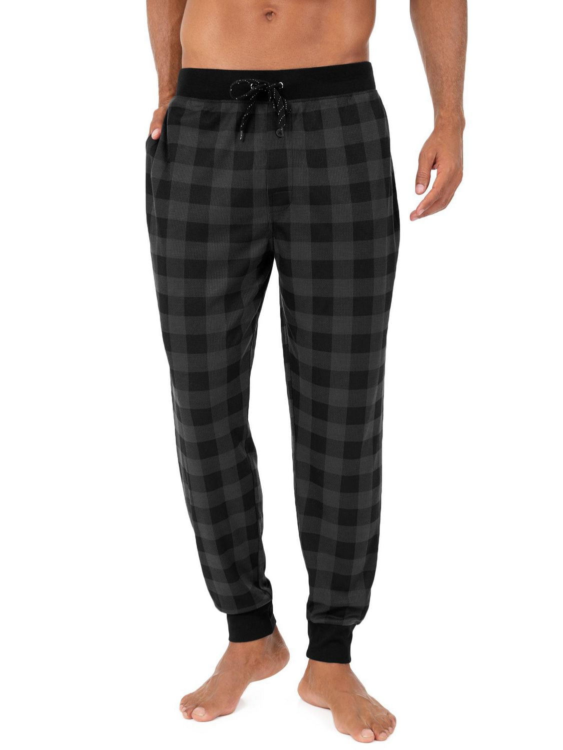 fruit of the loom men's poly waffle jogger sleep pant