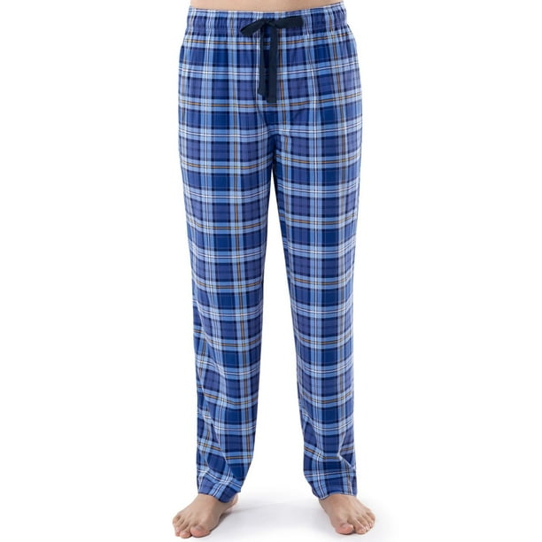 IZOD Mens Flannel Fleece Sleep Pyjama Pant Bright Blue Plaid - Walmart.ca