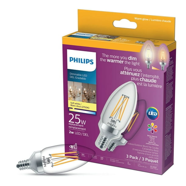 Philips Ampoule LED B11 E12 25W Equivalent Candélabre Clair
