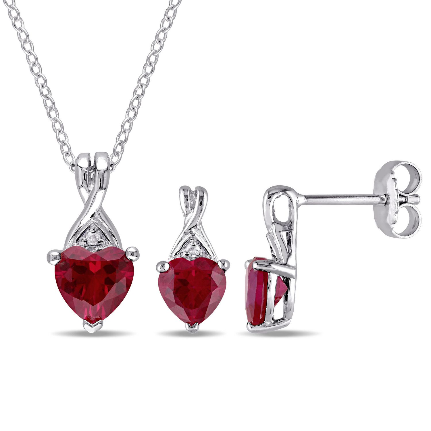 Tangelo 3.75 Carat T.G.W. Created Ruby and Diamond-Accent Sterling ...