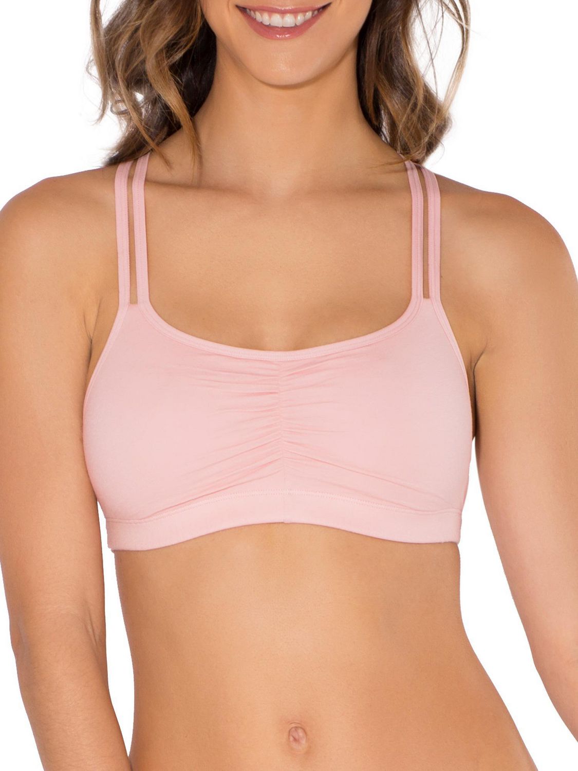 3-Pack Fruit of the Loom Womens Spaghetti Strap Cotton Pullover Sports Bra 