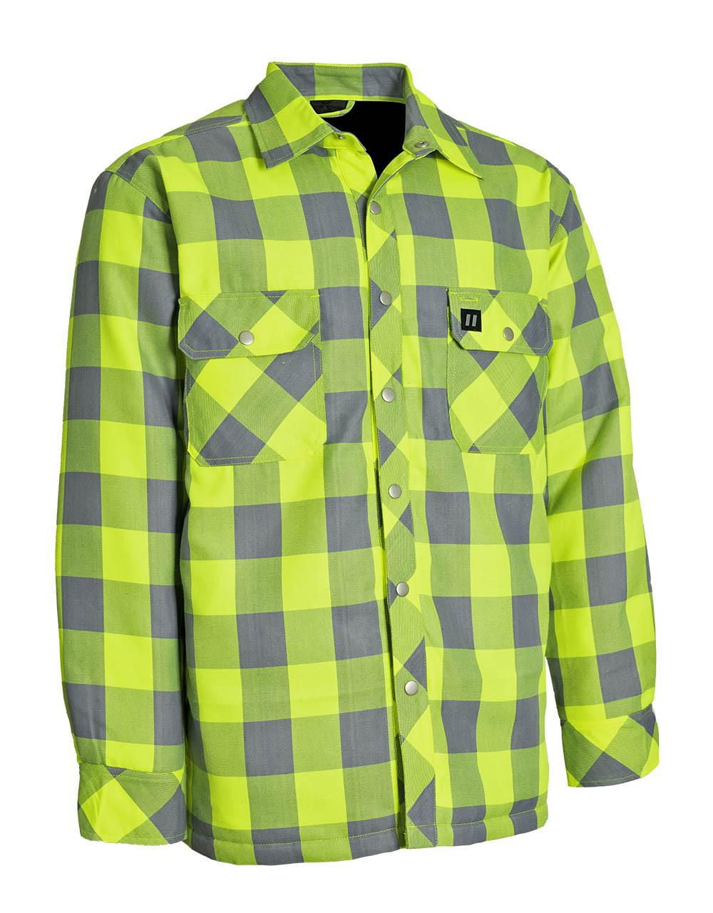 Forcefield Hi Vis Buffalo Plaid Quilt-Lined Flannel Shirt Jacket<br>*On-Line Exclusive