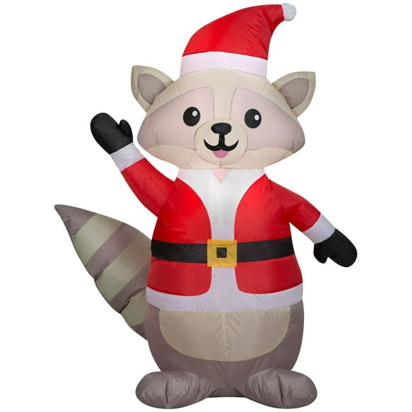 Airblown Raccoon in Santa Suit Small