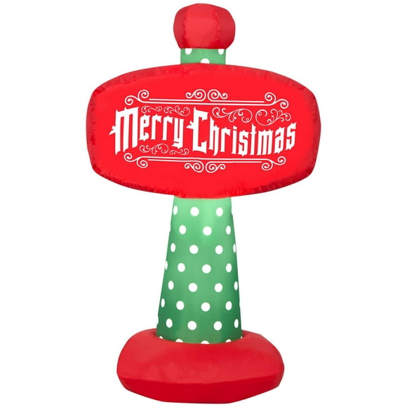 Airblown Two Sided Bilingual Merry Christmas Sign Small