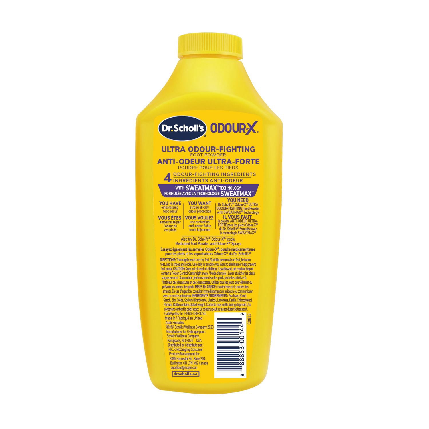 Dr. Scholl's Odour-X Poudre Déodorante Pour Les Pieds, Sans Parfum, 177g