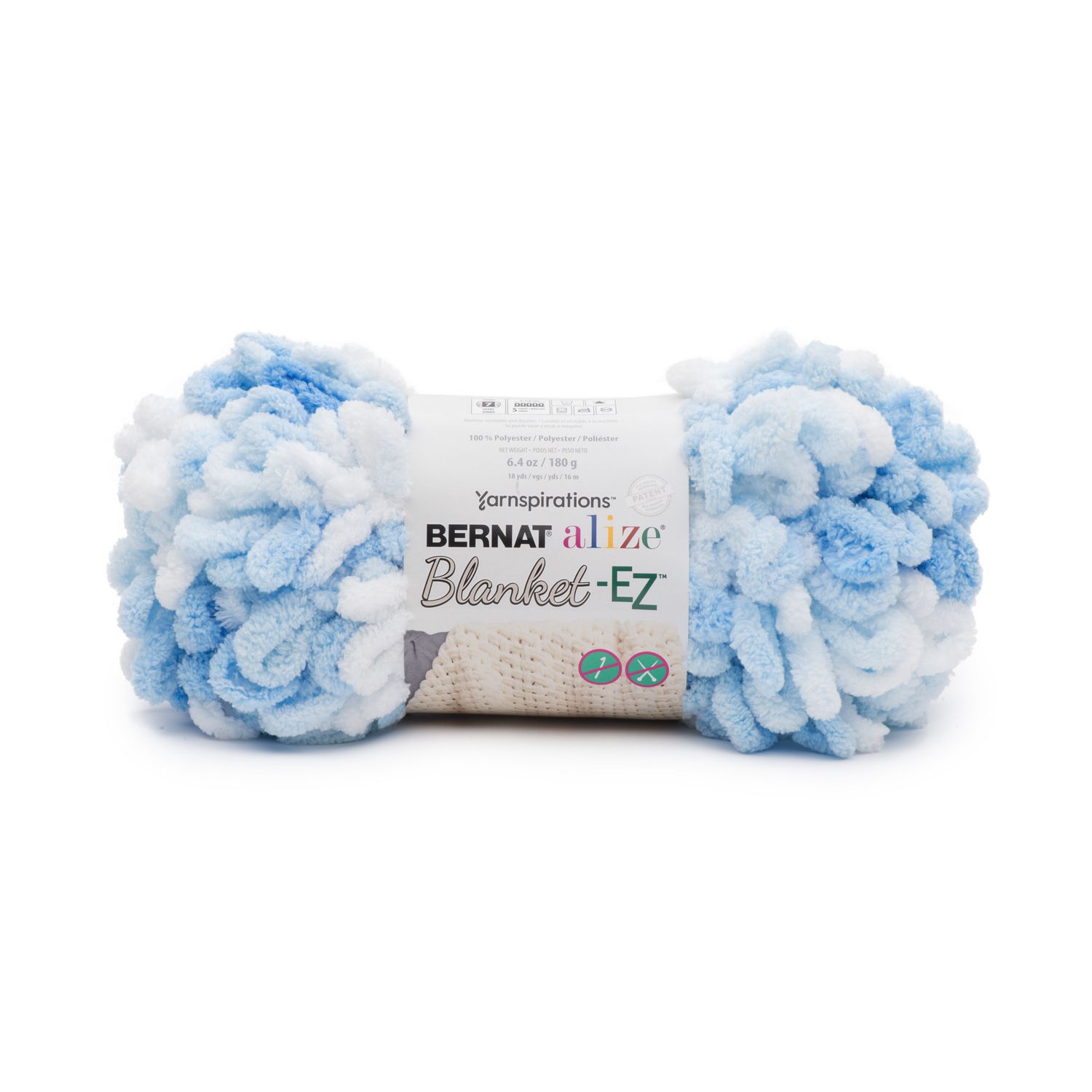 BERNAT ALIZE BLANKETEZ YARN (180G/6.4OZ), WHITE & BLUE Walmart Canada