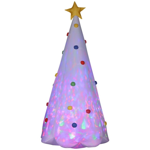 Projection 8FT Airblown Inflatable Kaleidoscope White Christmas Tree