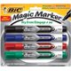 BIC Magic Marker MARQUEUR À ESSUYAGE À SEC encre liquide ASSORTIES Gros format Emballage coque de 4 – image 1 sur 1