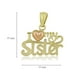 Breloque en forme de coeur J'aime ma soeur « I Love My Sister » en or jaune et rose 10 ct pour femmes – image 2 sur 2