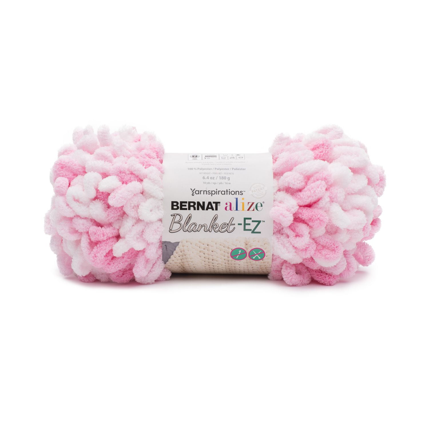 BERNAT ALIZE BLANKETEZ YARN (180G/6.4OZ), WHITE PINK Walmart Canada