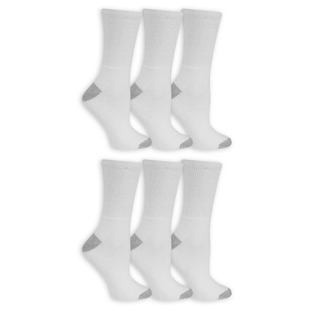 Fruit of the Loom Ladies Crew Socks - 6 Pairs, Available in sizes 4-10 ...