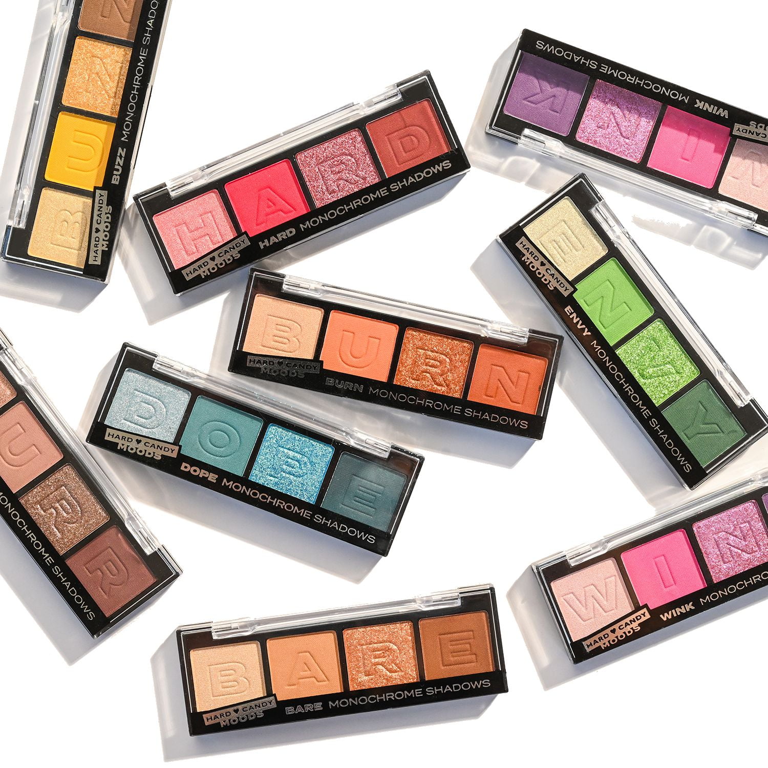 Hard Candy, Moods 4 piece eyeshadow palette, Monochromatic shades, 3g