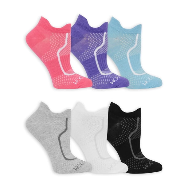 Fruit of the Loom - Ladies 6 pack CoolZone Cotton Flat Knit No Show Tab ...