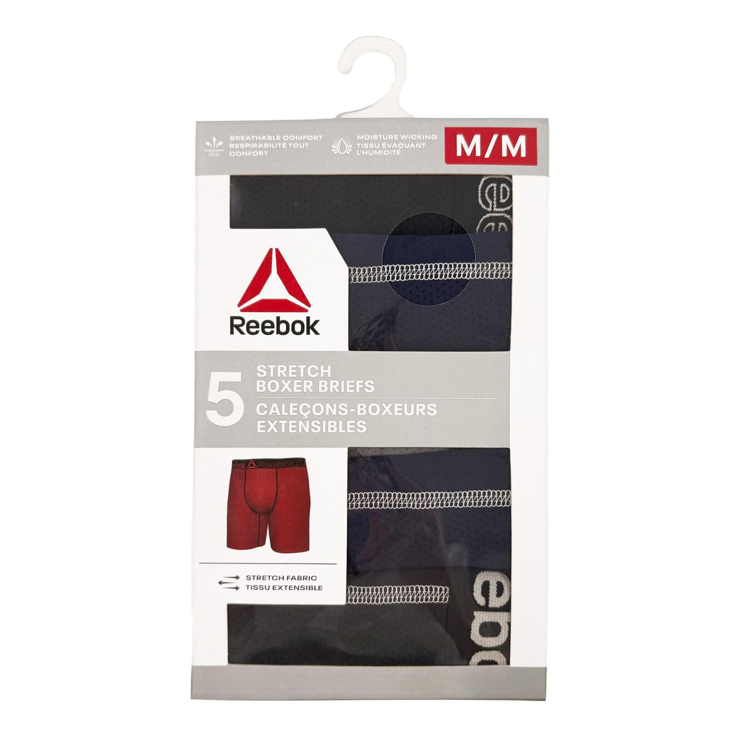 Paquet de 5 caleçons boxeurs extensibles Reebok