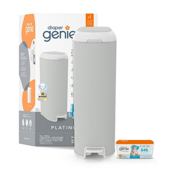 Poubelle à Couches Diaper Genie Platinum – Gris Pierre