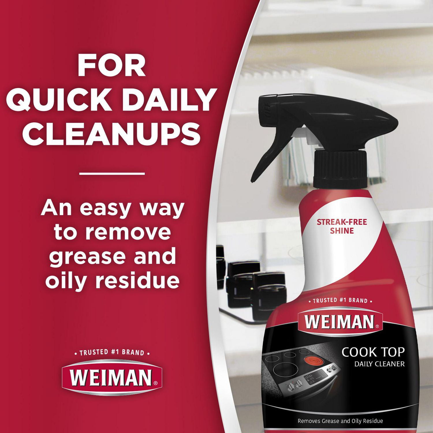 Weiman Daily Cook Top Cleaner, 12 oz, Streak-Free Cleaner 