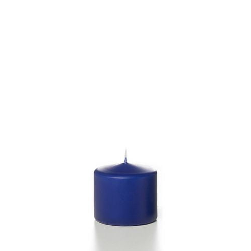 Just Candles 9 Pack 3"x3" Bougies Piliers non parfumées  - Pervenche Bleu