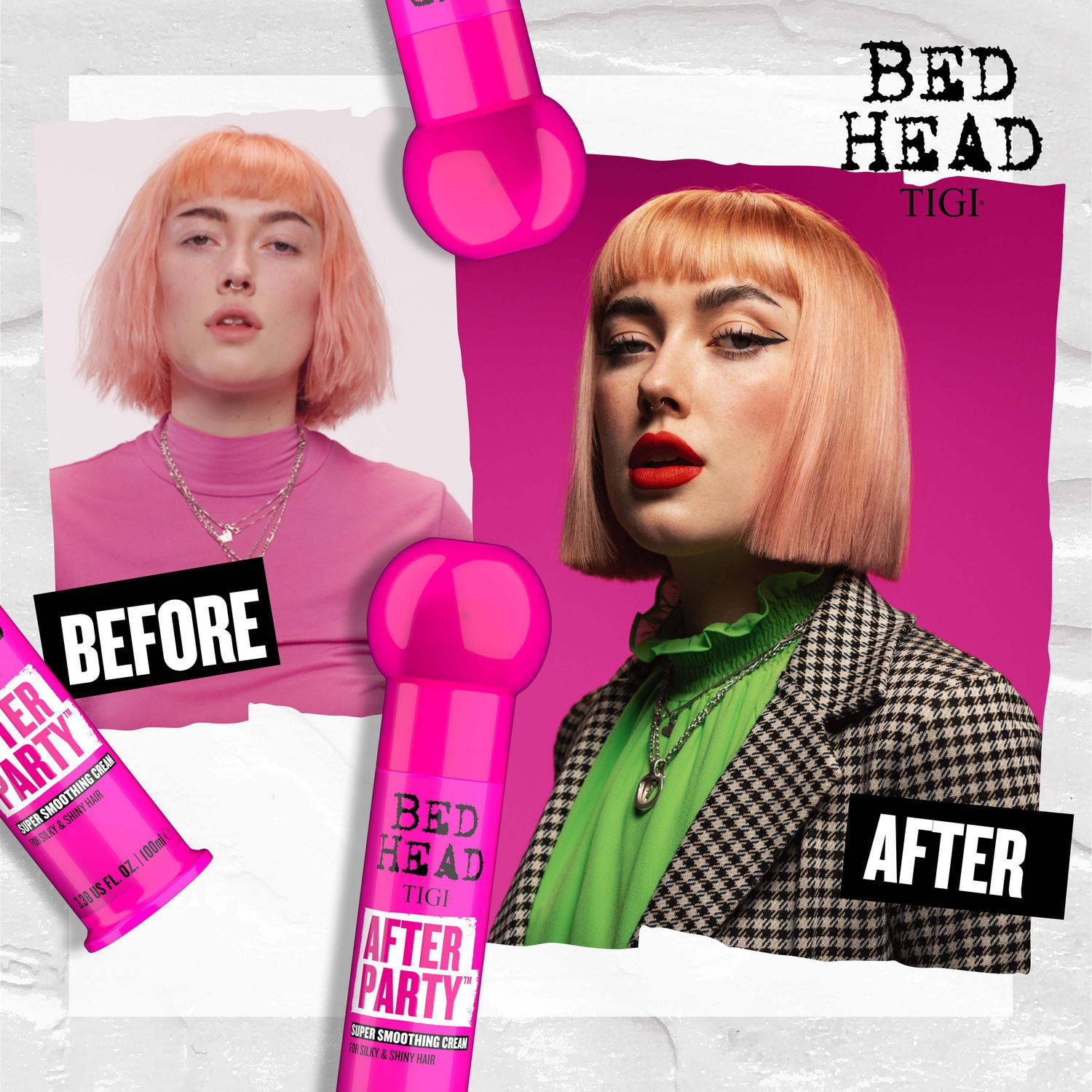 Bed Head by TIGI After Party Smoothing Cream for Silky and Shiny Hair 3.38 fl oz Super Smoothing Cream Walmart