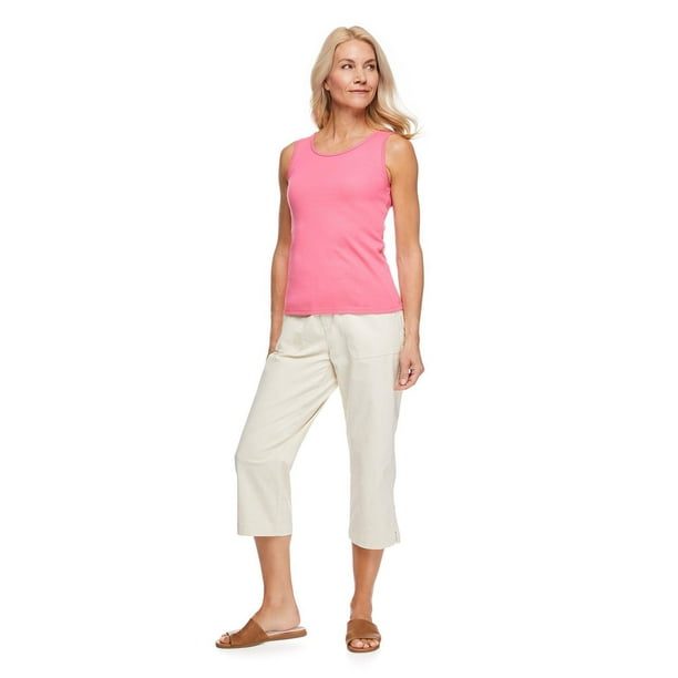 Women's Plus Size Capri Cropped Leggings Elastic Waist Stretch Soft Tights  Cutout Tummy Control Trousers Casual Pants 