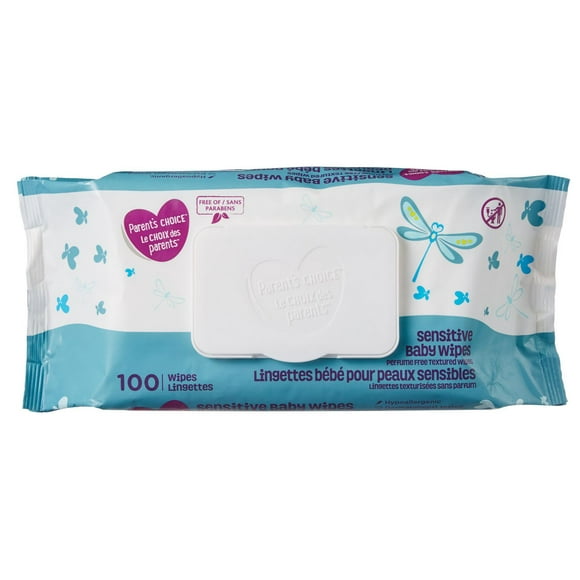 Parent's Choice Perfume Free Sensitive Textured Baby Wipes, 100 wipes