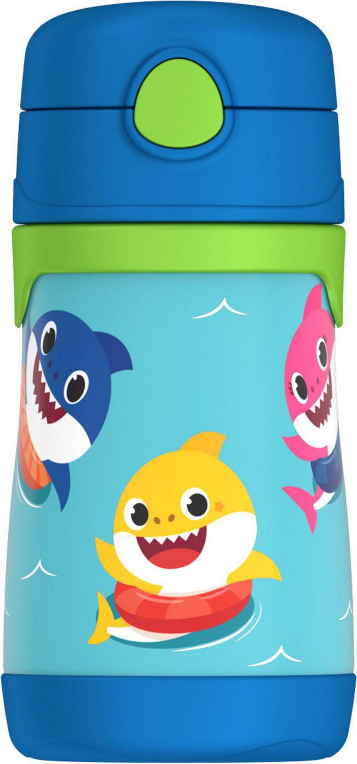 Thermos Kids 10 OZ Stainless Steel Straw Bottle Baby Shark