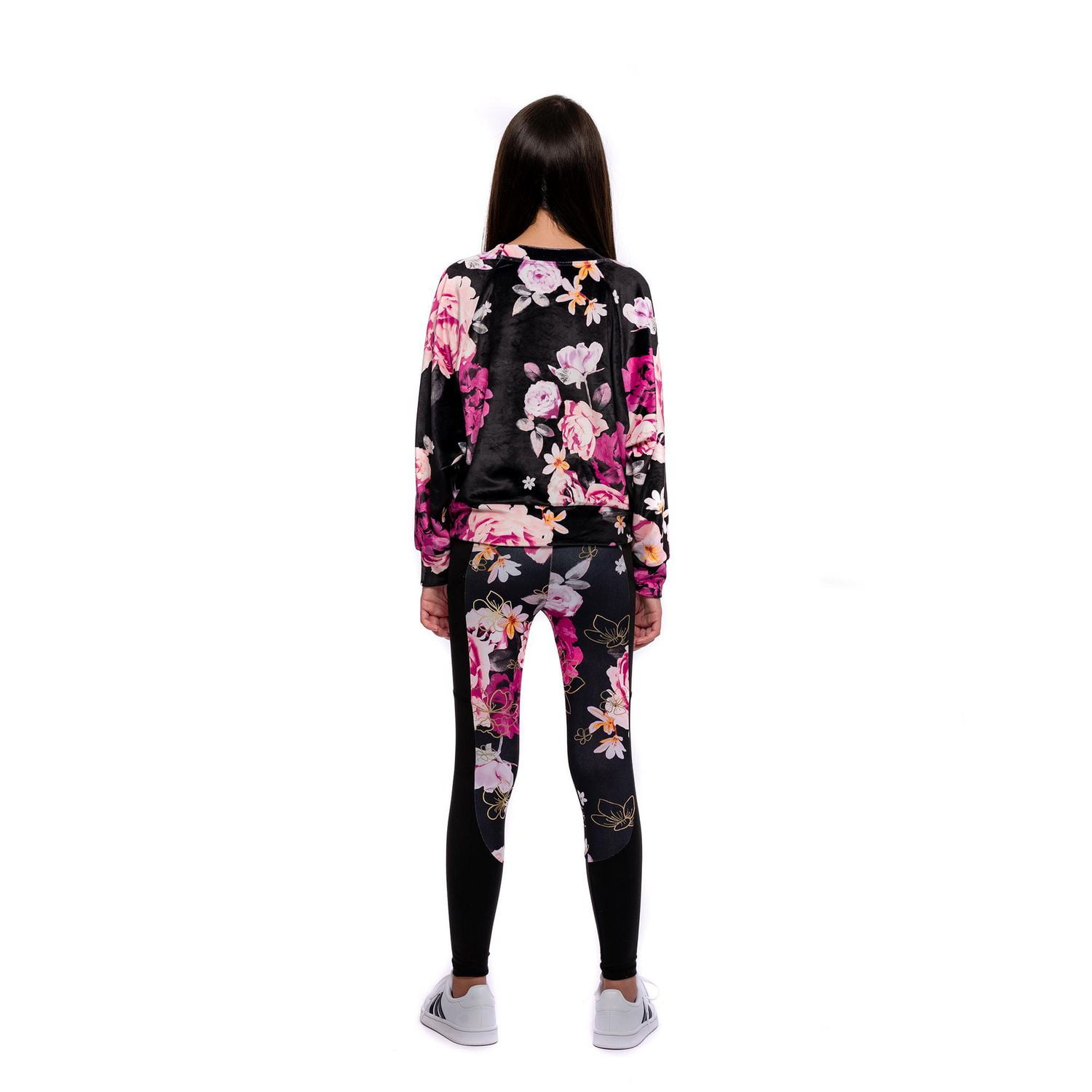 Girls Justice Big Flowers Long Sleeve Top