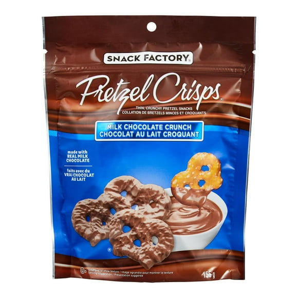 Snack Factory Milk Chocolate Crunch Pretzel Crisps, 155 g