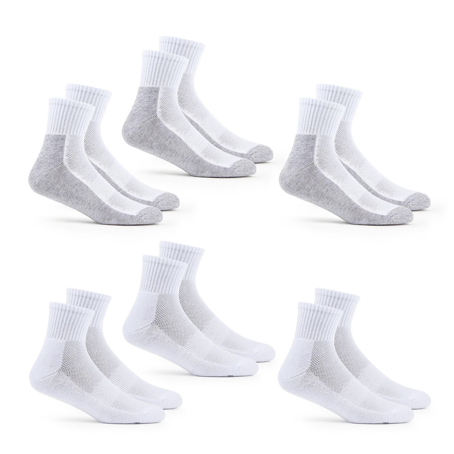 Chaussettes de cheville confortables toute la journée Fruit of the Loom pour hommes (paquet de 6)