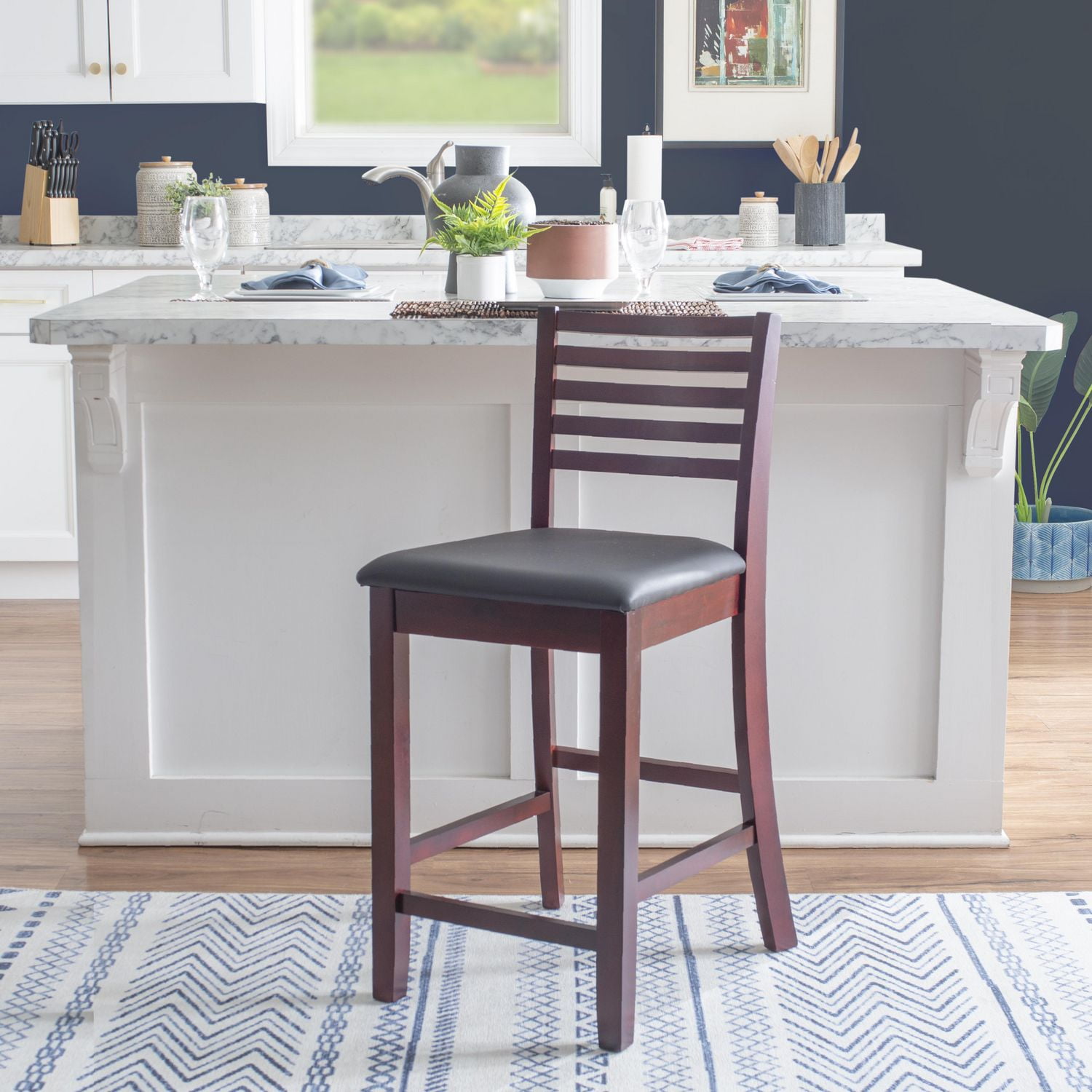 Moore Ladder Back Counter Stool Walmart