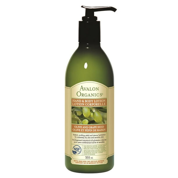 Avalon Organics Lotion corporelle non-parfumée olive et pépin de raisin