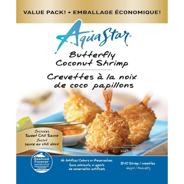 Crevettes à la noix de coco papillons d'Aqua Star en emballage économique de 35 à 40