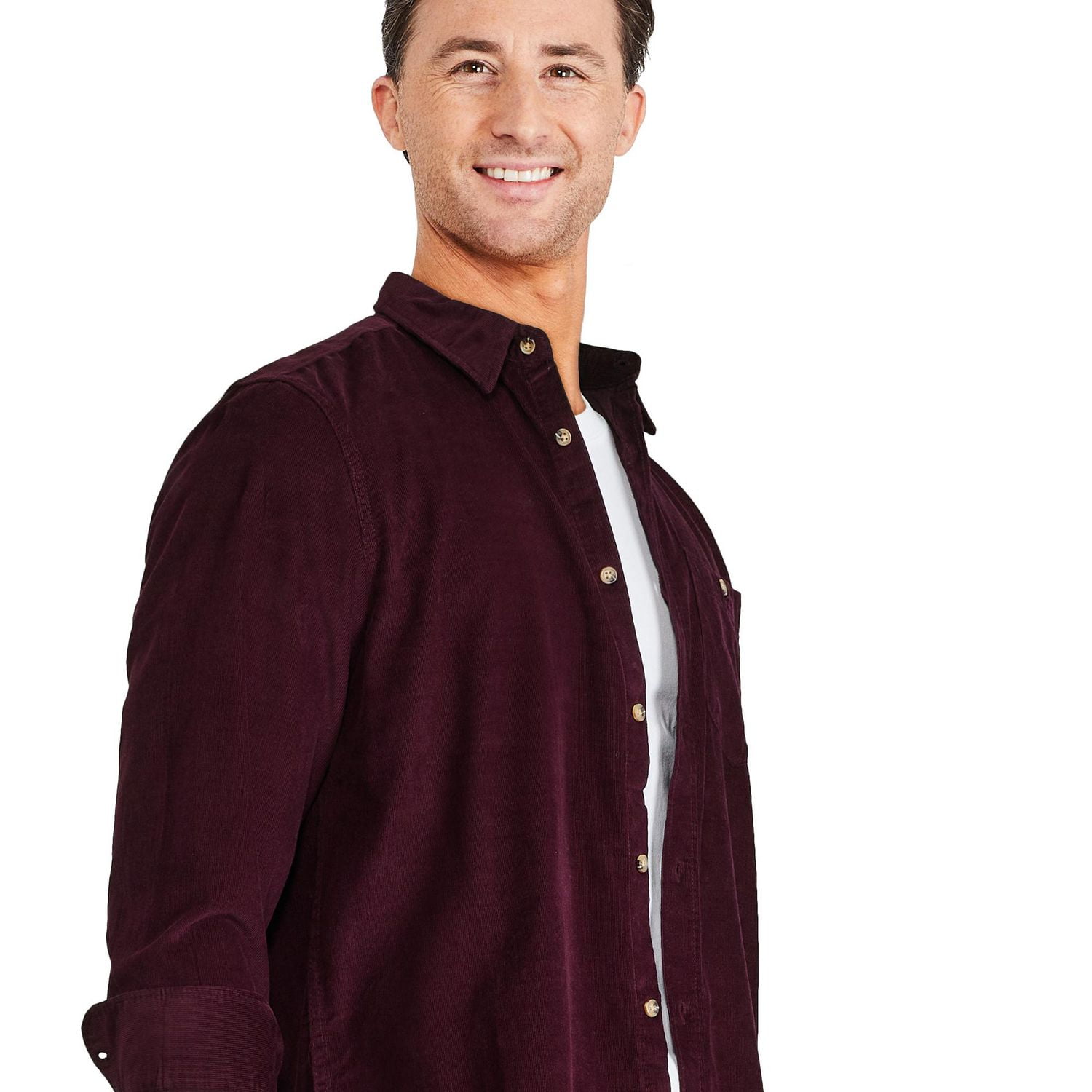 Chemise en velours côtelé George pour hommes Tailles P-2XL
