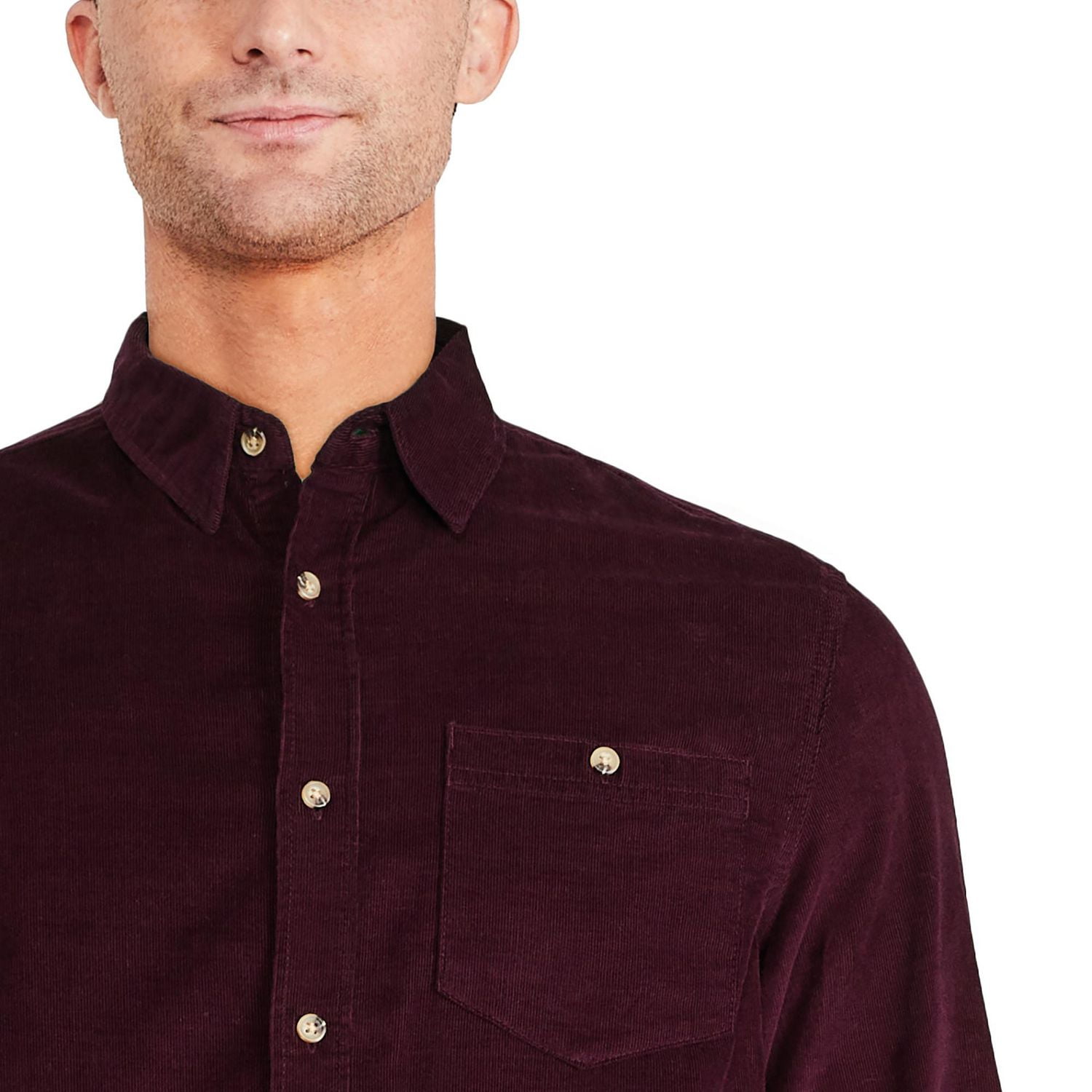 Chemise en velours côtelé George pour hommes Tailles P-2XL