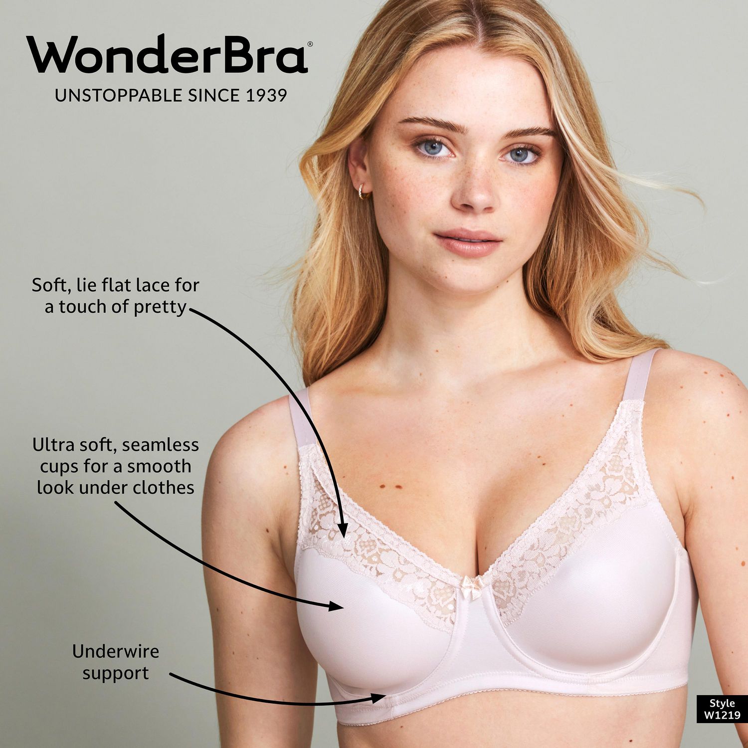 Soutien-gorge à armature avec maintien ferme et bonnets sans coutures de WondreBra