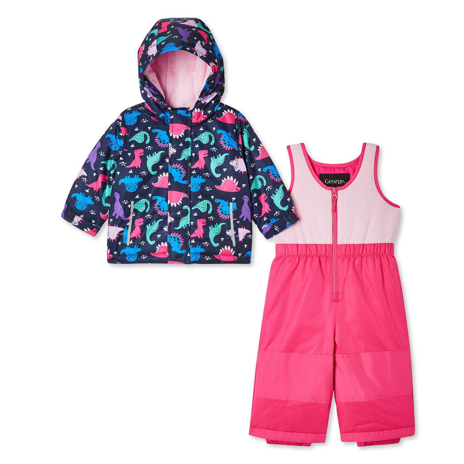 George Baby Girls Snow Suit 2 Piece Set Walmart