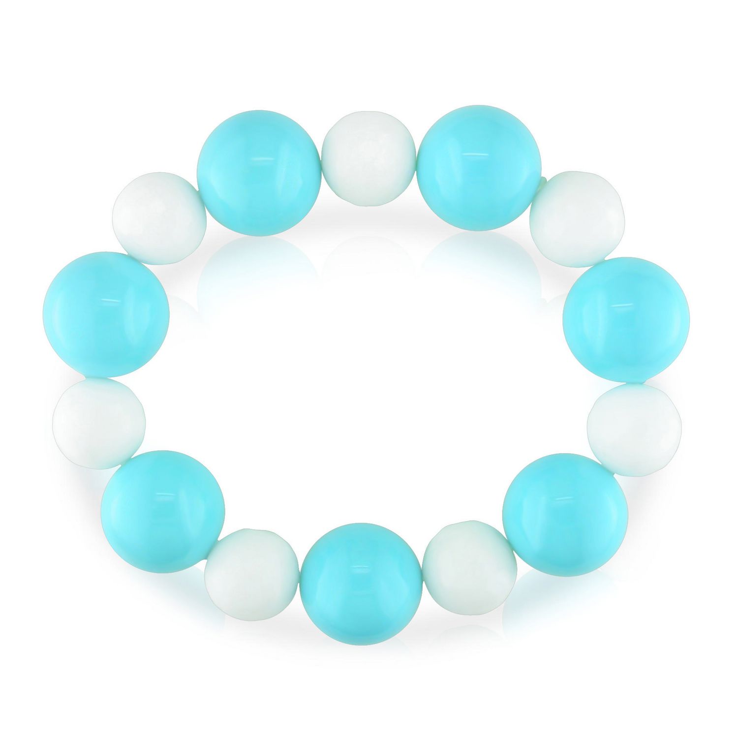 Bracelet élastique enfant quartz blanc Sweetheart' - Perle de Jade