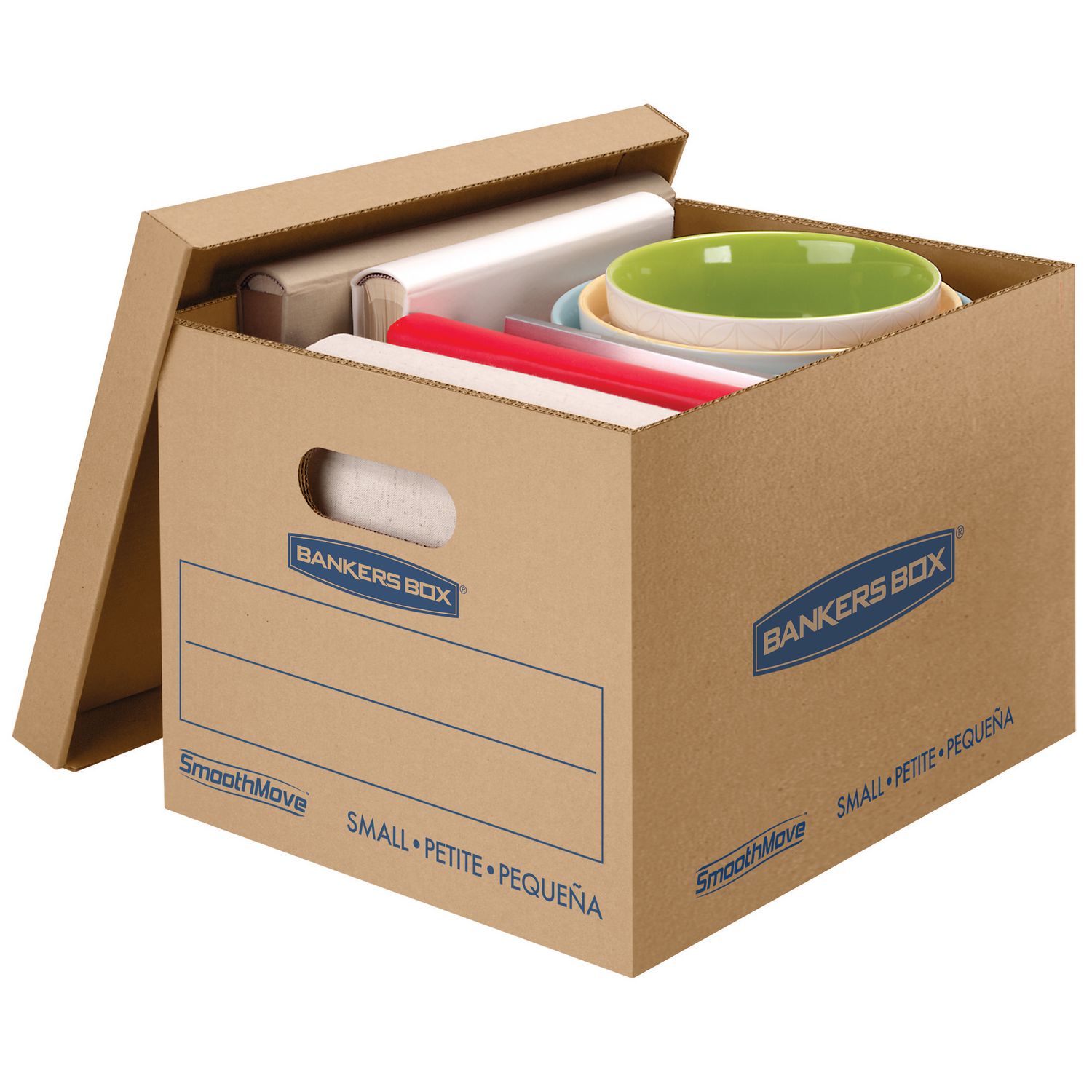 Small 7714210 Tape-Free Assembly Easy Carry Handles 15 x 12 x 10 Inches, Bankers Box SmoothMove Classic Moving Boxes 