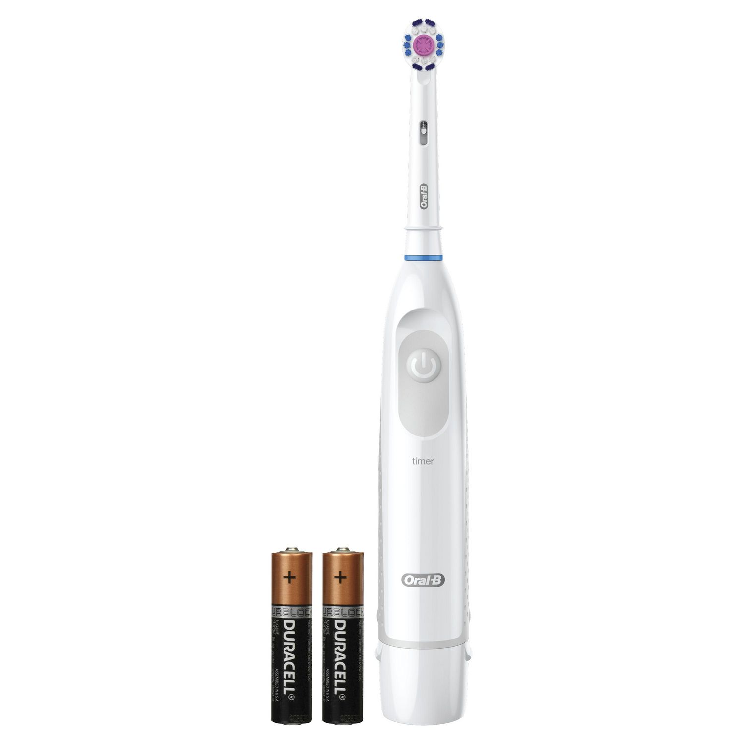 Oral-B Pro 100 3D White, Battery Toothbrush, White, 1 Toothbrush